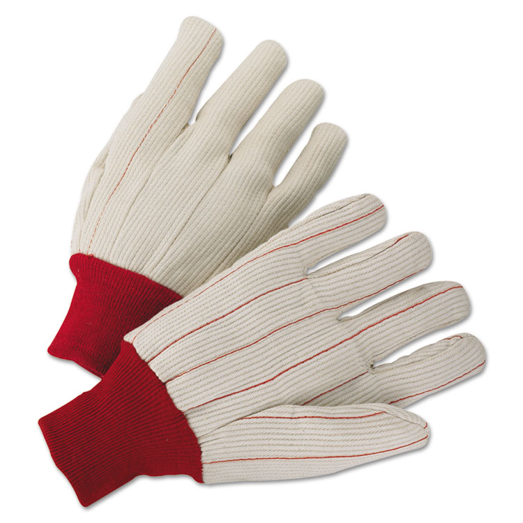 Anchor Brand 1000 Series Canvas Gloves White/red Large 12/pairs