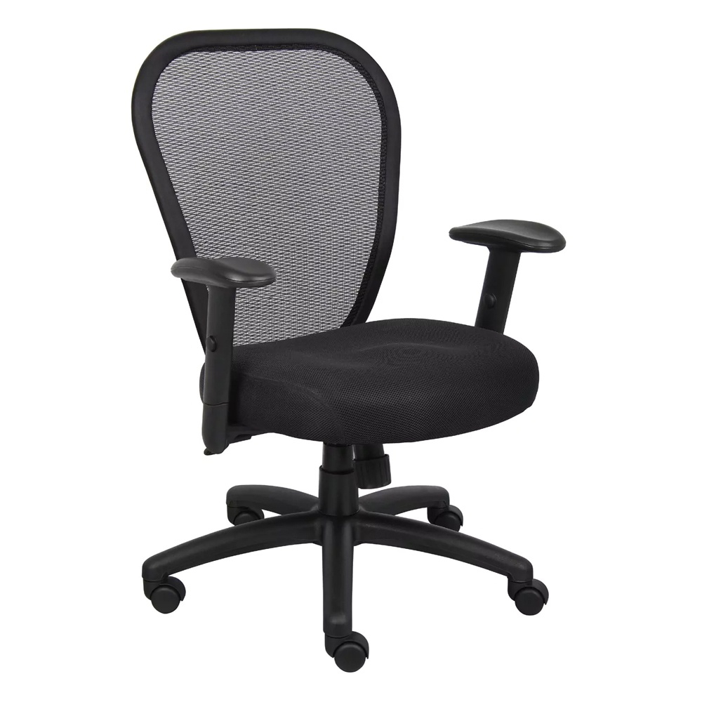 Boss B6608 Synchro-tilt Mesh-back Fabric High-back Managers Chair