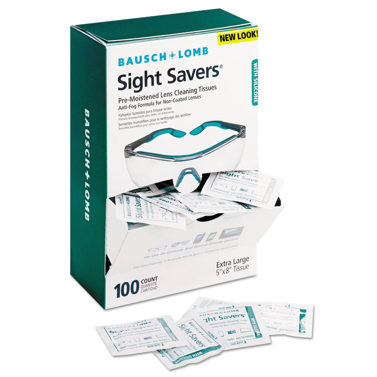 Bausch & Lomb Sight Savers Pre-moistened Anti-fog Tissues With Silicone 100/pack