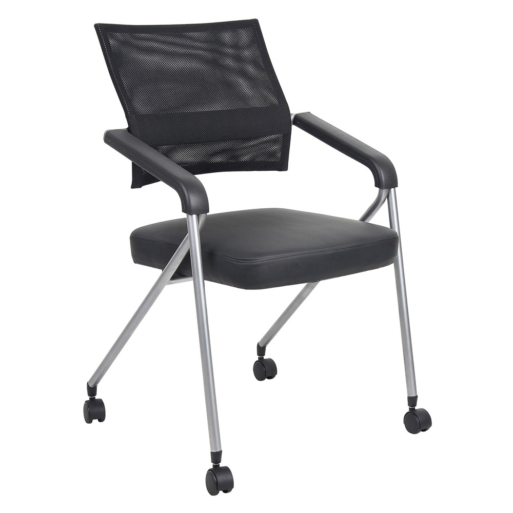 Boss B1806 Mesh-back Caressoftplus Folding Nesting Chair 2-pack