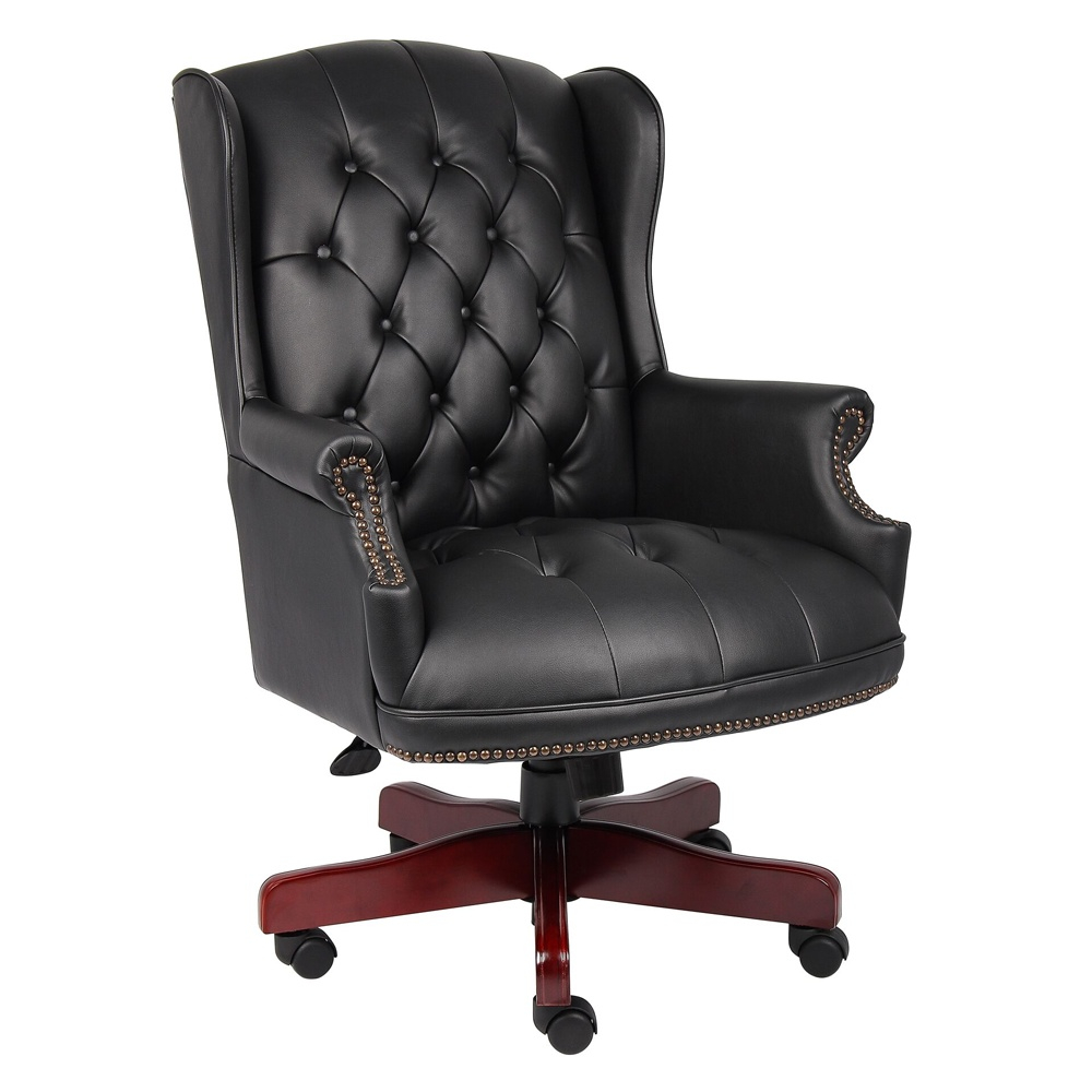 Boss B800 Traditional Wingback Button-tufted Wood Executive Office Chair