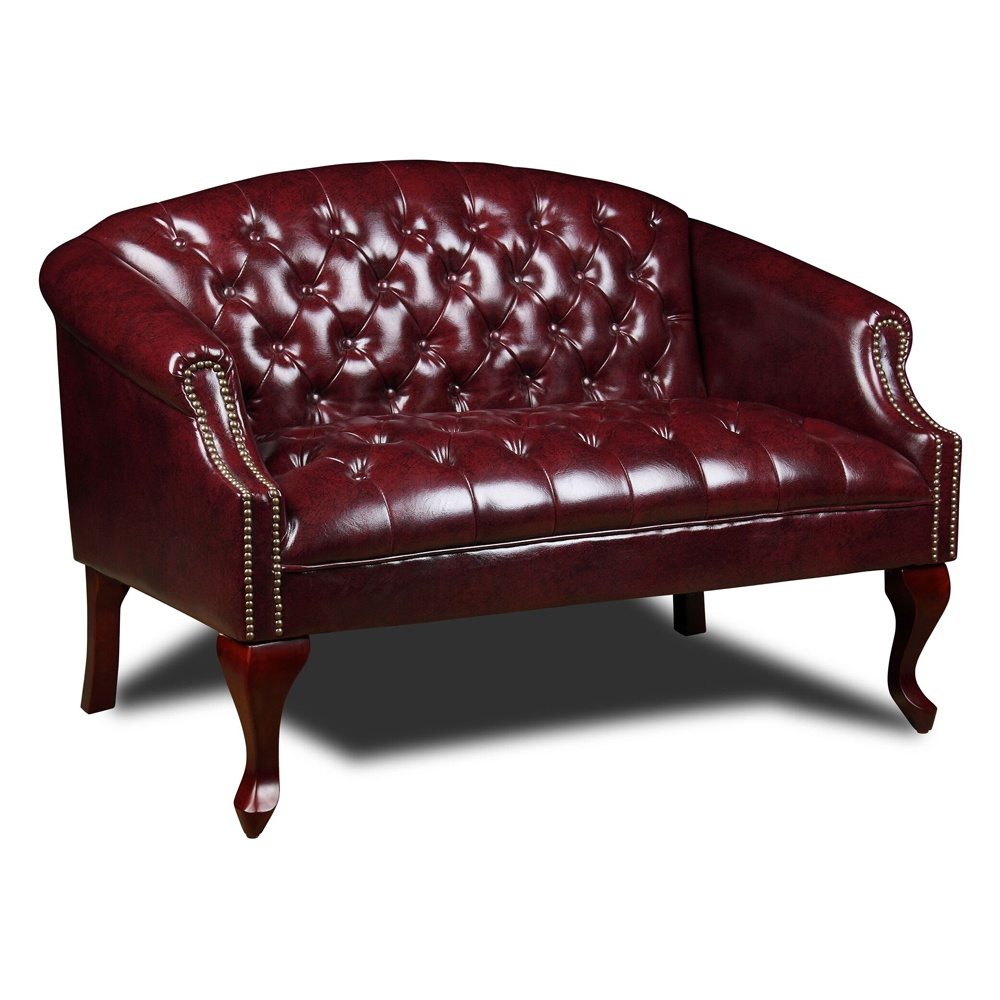 Boss Br99802-by Traditional Button-tufted Vinyl Reception Loveseat