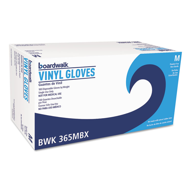 Boardwalk General Purpose Vinyl Gloves Powder/latex-free 2 3/5mil Medium Clear 100/pack