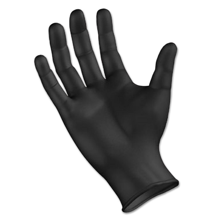 Boardwalk Disposable General Purpose Powder-free Nitrile Gloves L Black 4.4mil 100/pack