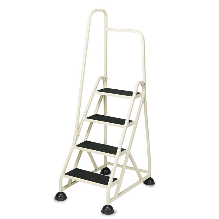 Cramer 66-1/4" H Four-step Stop-step Folding Aluminum Ladder Left Handrail Beige