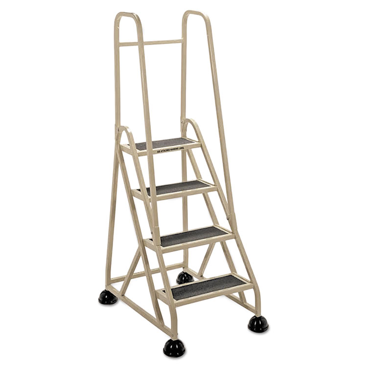 Cramer 66-1/4" H Four-step Stop-step Folding Aluminum Ladder Two Handrails Beige