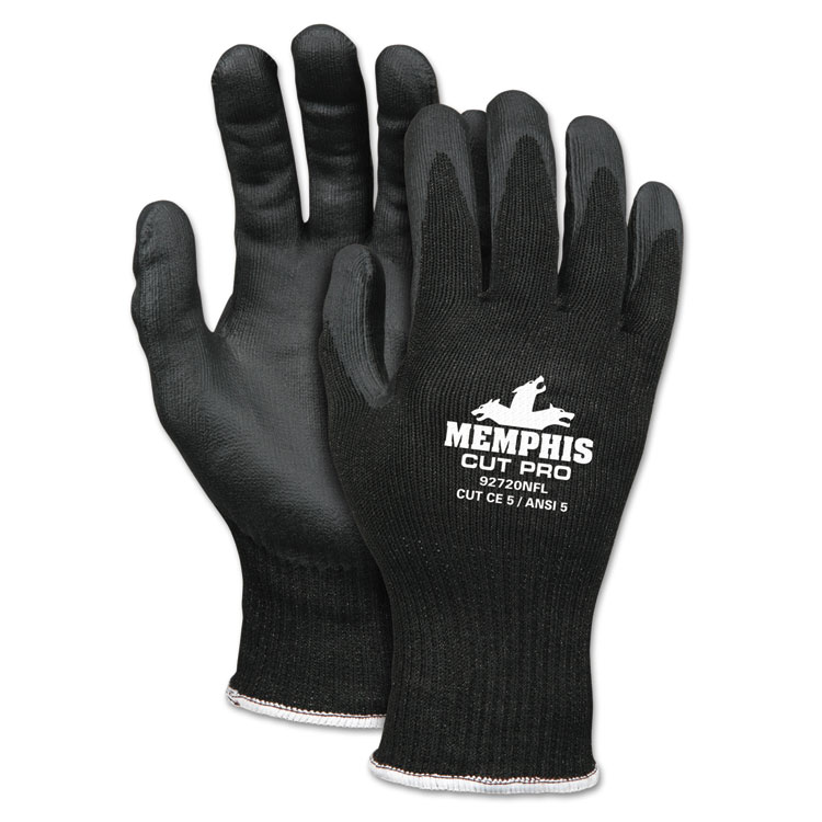 Memphis Cut Pro 92720nf Gloves Medium Black Hppe/nitrile Foam
