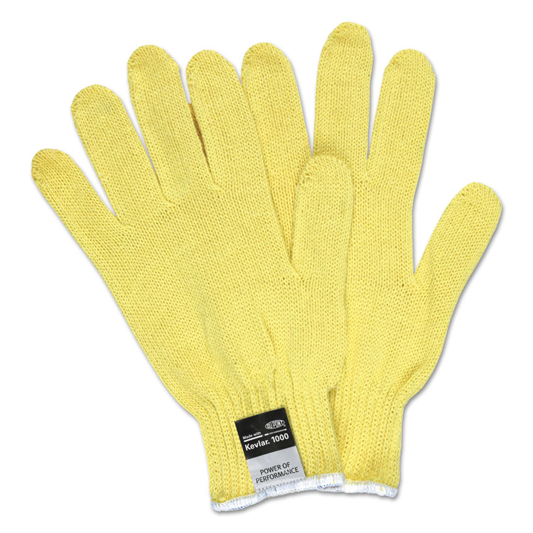 Memphis 9370 Dupont Kevlar String Knit Gloves 7 Gauge Yellow Large 12/pairs
