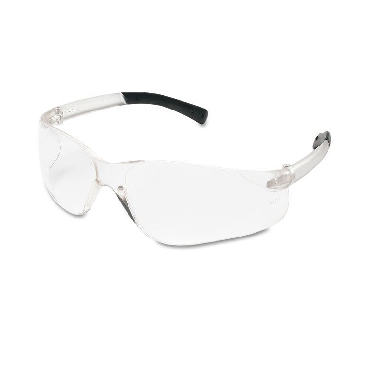 Crews Bearkat Safety Glasses Wraparound Black Frame/clear Lens 12/pack