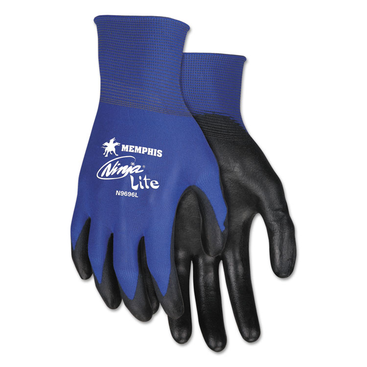 Memphis Ultra Tech Tactile Dexterity Work Gloves Blue/black X-large 12/pair