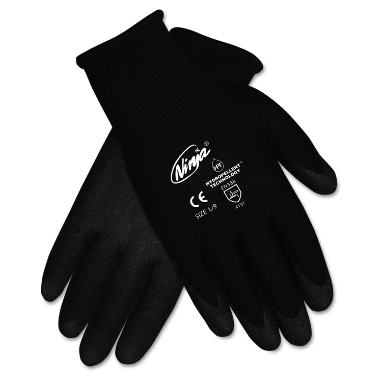 Memphis Ninja Hpt Pvc Coated Nylon Gloves Small Black 12/pair