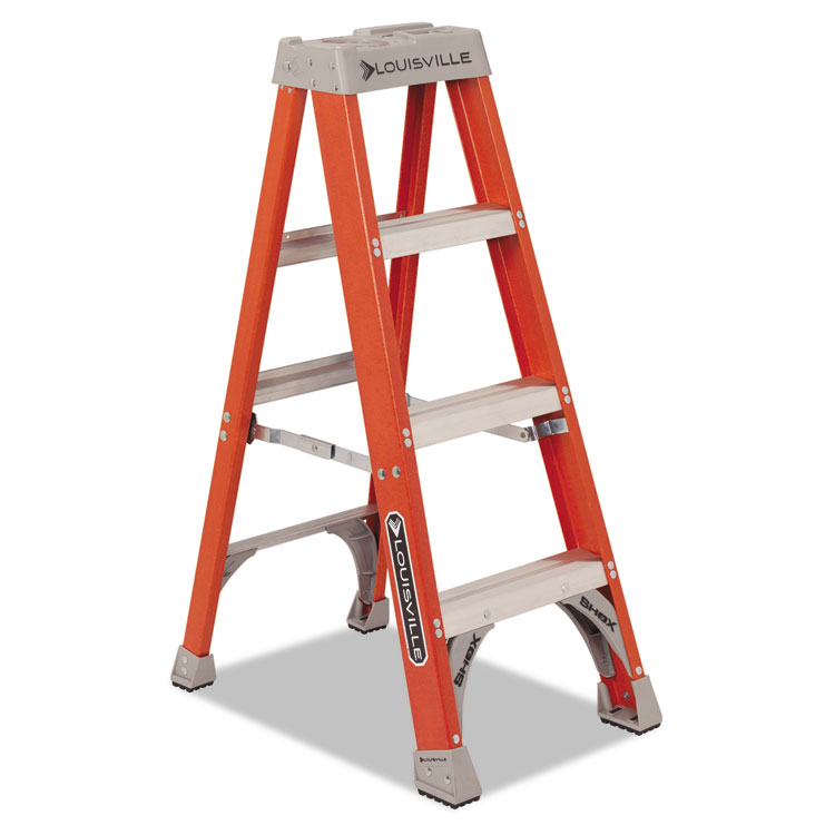 Louisville 50" H 3-step Fiberglass Heavy Duty Step Ladder Orange