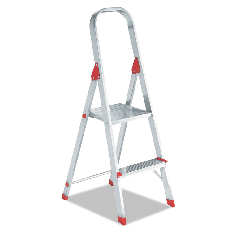 Louisville 50" High 2-step Folding Aluminum Euro Platform Ladder Red
