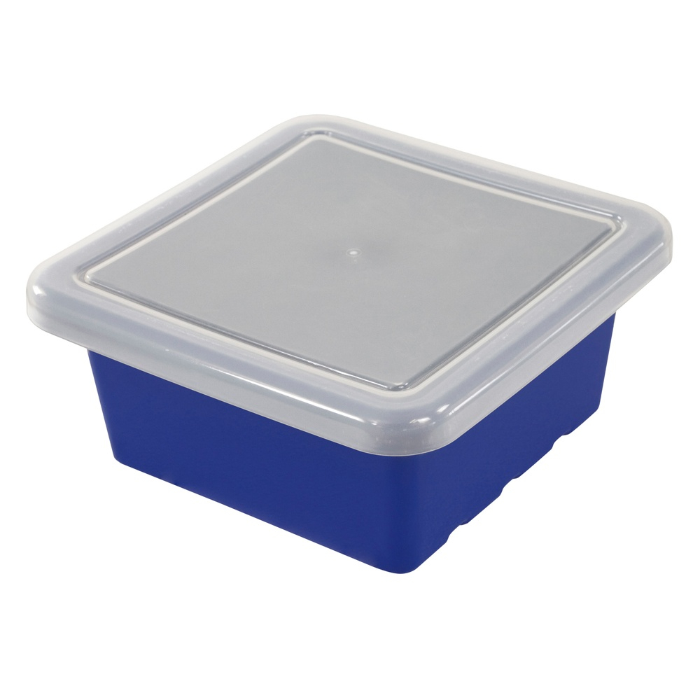 Ecr4kids Square Plastic Classroom Storage Tray With Lid Pack Of 4