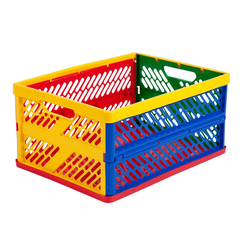 Ecr4kids Large Multicolored Vented Collapsible Crate 12 Pack