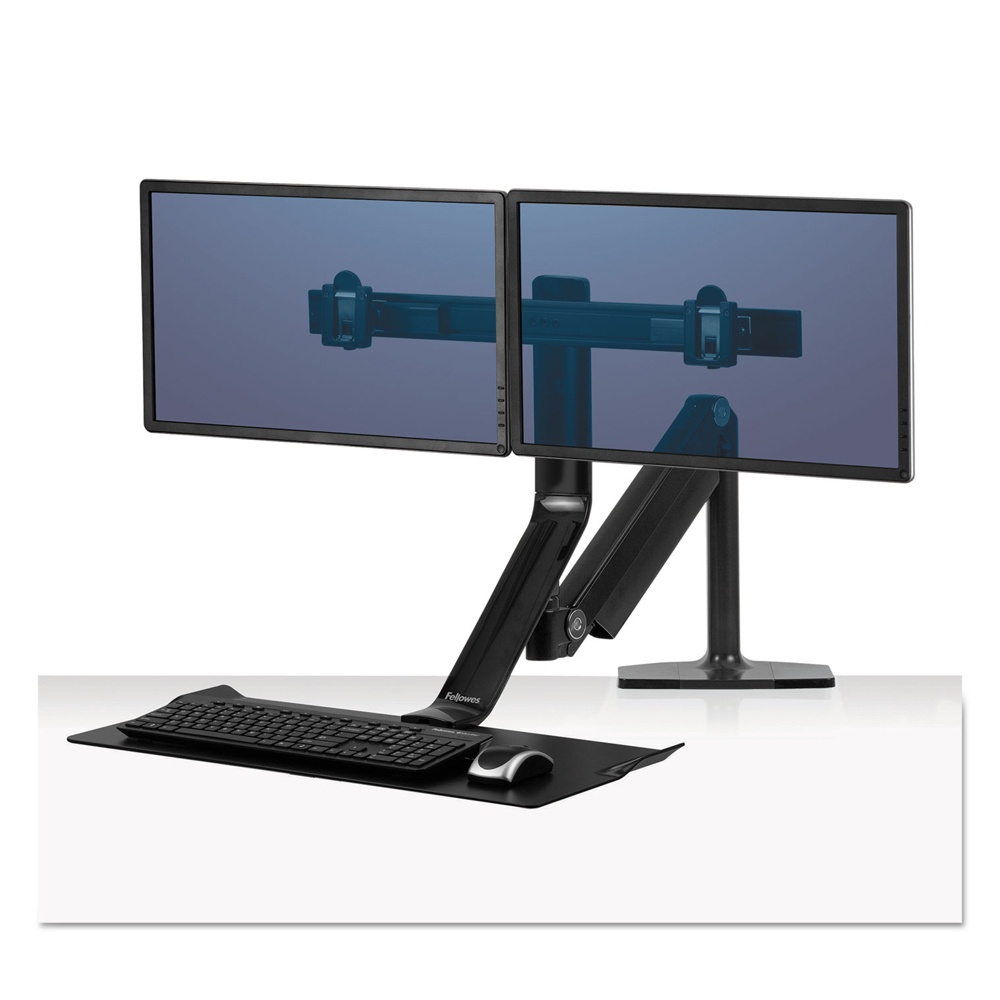 Fellowes Dual Monitor Extend Sit Stand Converter Desk Mount