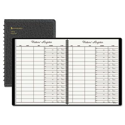 At-a-glance 8-1/2" X 11" 60-page Recycled Visitor Register Book Black Cover