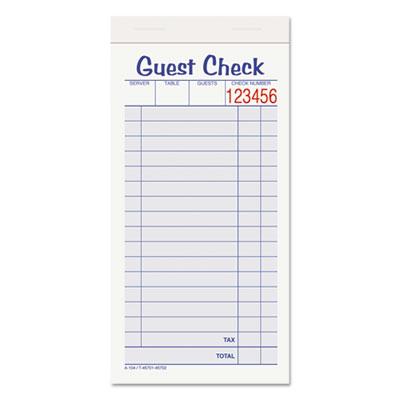 Adams 3-3/8" X 6-7/8" 10-pack Guest Check Set 50-forms