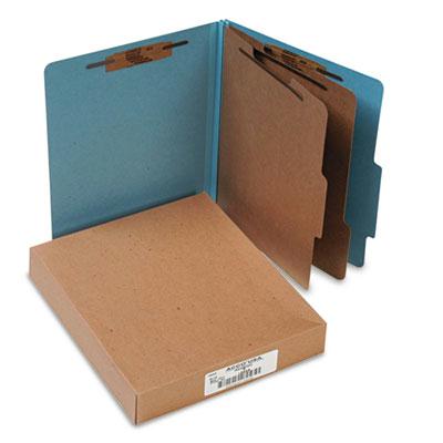 Acco 6-section Letter Pressboard 20-point Classification Folders Sky Blue 10/box