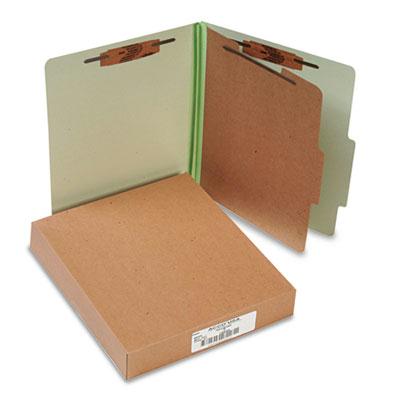 Acco 4-section Letter Pressboard 25-point Classification Folders Leaf Green 10/box