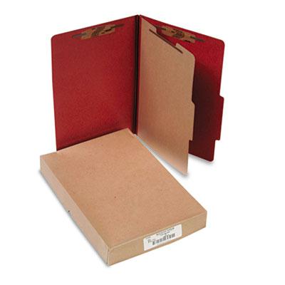 Acco 4-section Legal Pressboard 25-point Classification Folders Earth Red 10/box