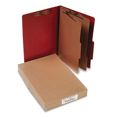 Acco 6-section Legal Pressboard 25-point Classification Folders Earth Red 10/box