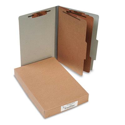 Acco 6-section Legal Pressboard 25-point Classification Folders Mist Gray 10/box