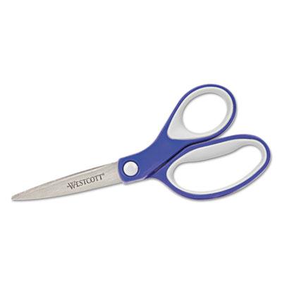 Westcott Kleenearth Soft Handle Scissors 7" Length Blue/gray