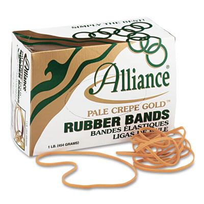 Alliance 7" X 1/8" Size #117b Pale Crepe Gold Rubber Bands 1 Lb. Box