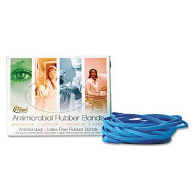 Alliance 7" X 1/8" Size #117b Antimicrobial Non-latex Cyan Blue Rubber Bands 1/4 Lb. Box