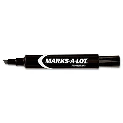 Marks-a-lot Regular Permanent Marker Chisel Tip Black 12-pack