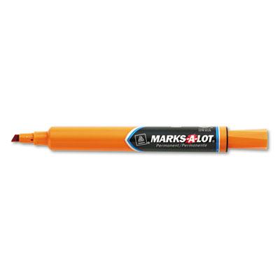 Marks-a-lot Large Permanent Marker Chisel Tip Orange 12-pack