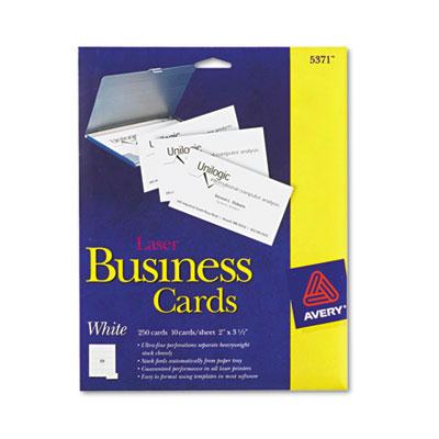 Avery 3-1/2" X 2" 250-cards White Uncoated Laser Card Stock