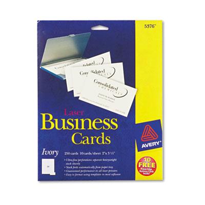 Avery 3-1/2" X 2" 250-cards Ivory Uncoated Laser Card Stock