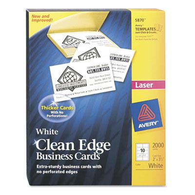 Avery 3-1/2" X 2" 2000-cards White Clean Edge Card Stock