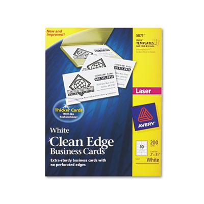Avery 3-1/2" X 2" 200-cards White Clean Edge Laser Card Stock