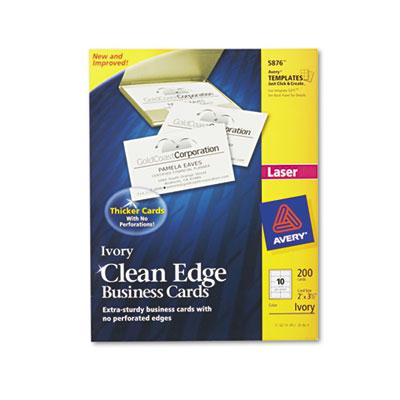Avery 3-1/2" X 2" 200-cards Ivory Clean Edge Laser Card Stock