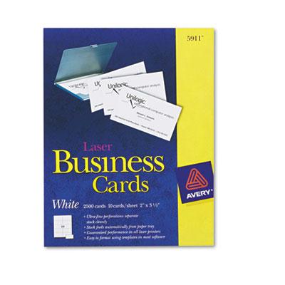 Avery 3-1/2" X 2" 2500-cards White Uncoated Laser Card Stock