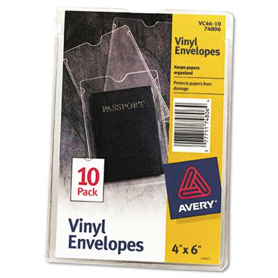 Avery 4" X 6" Top-load Clear Vinyl Envelopes 10/pack