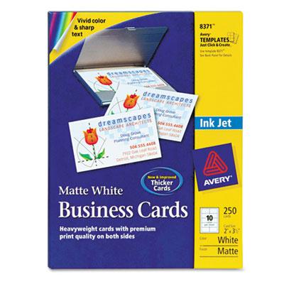 Avery 3-1/2" X 2" 250-cards White Matte Inkjet Card Stock