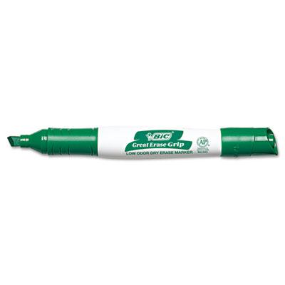 Bic Great Erase Grip Dry Erase Marker Chisel Tip Green 12-pack