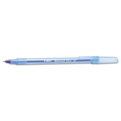 Bic Round Stic 1 Mm Medium Stick Ballpoint Pens Blue 60-pack