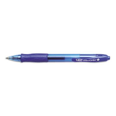Bic Velocity 0.7 Mm Medium Retractable Gel Roller Ball Pens Blue 12-pack