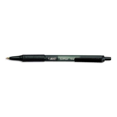 Bic Soft Feel 0.8 Mm Fine Retractable Ballpoint Pens Black 12-pack