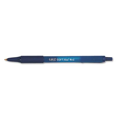 Bic Soft Feel 1 Mm Medium Retractable Ballpoint Pens Blue 12-pack