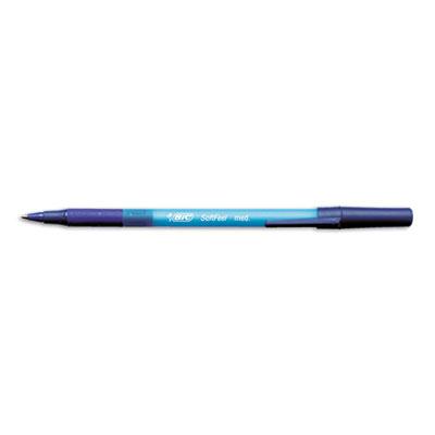 Bic Soft Feel 1 Mm Medium Stick Ballpoint Pens Blue 12-pack