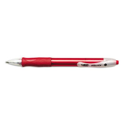 Bic Velocity 1 Mm Medium Retractable Ballpoint Pens Red 12-pack