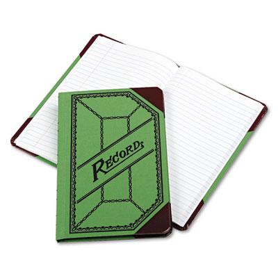 Boorum & Pease 6" X 9-1/2" 208-page Miniature Account Book Green/red Canvas Cover