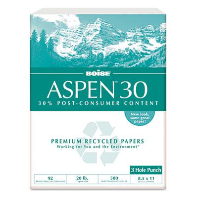 Boise Aspen 8-1/2" X 11" 20lb 5000-sheets 3-hole Punched Multi-use Office Paper