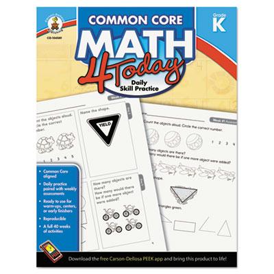 Carson-dellosa Common Core 4 Today Math Kindergarten Workbook 96 Pages